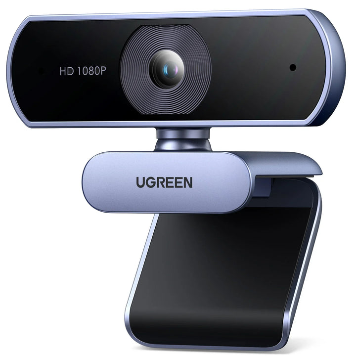 NNEOBA 1080P HD Webcam Dual Mics Auto Light Correction Black