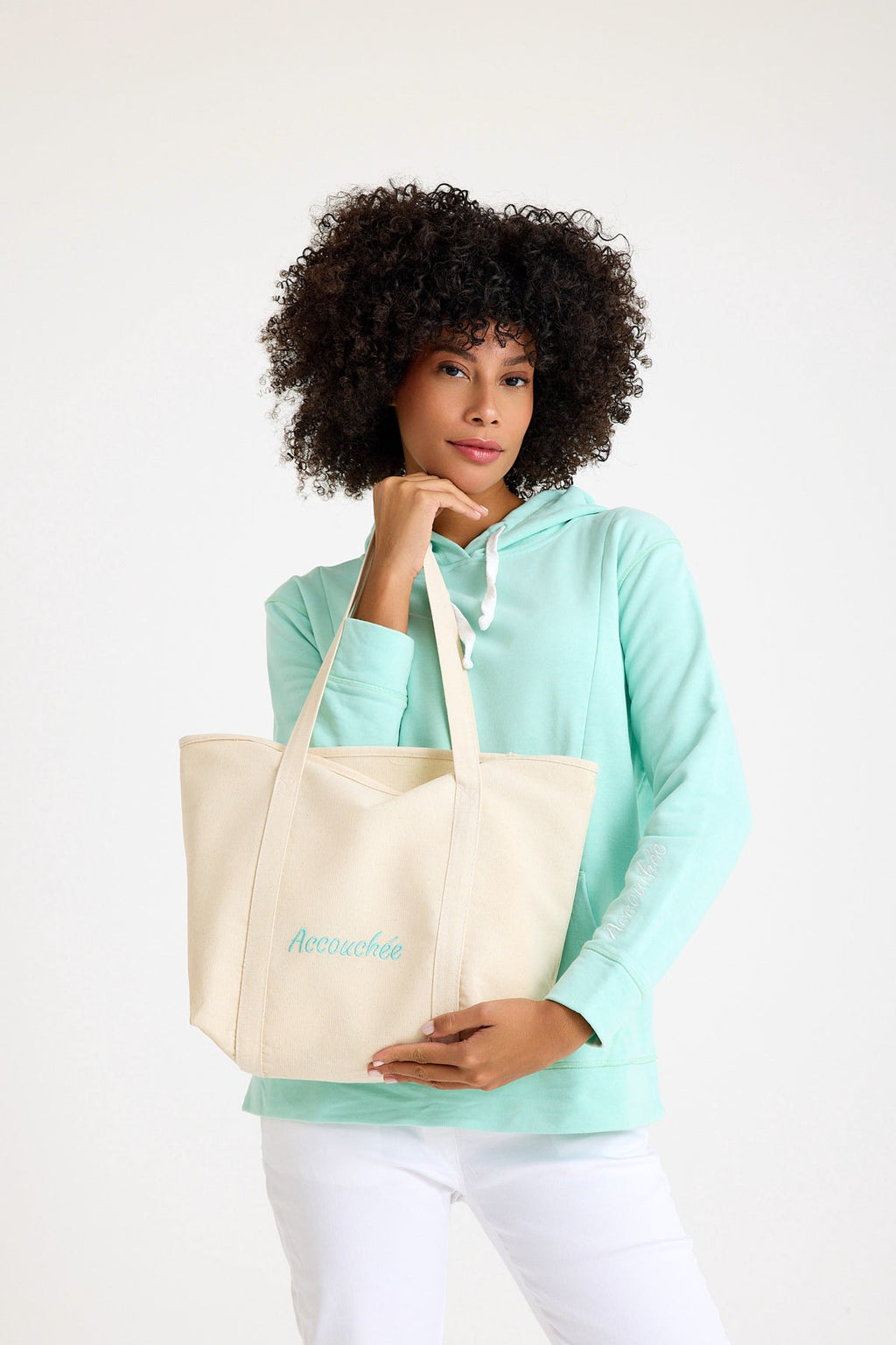 Accouchée canvas midi tote bag with sturdy carry handles in a minimalist everyday design