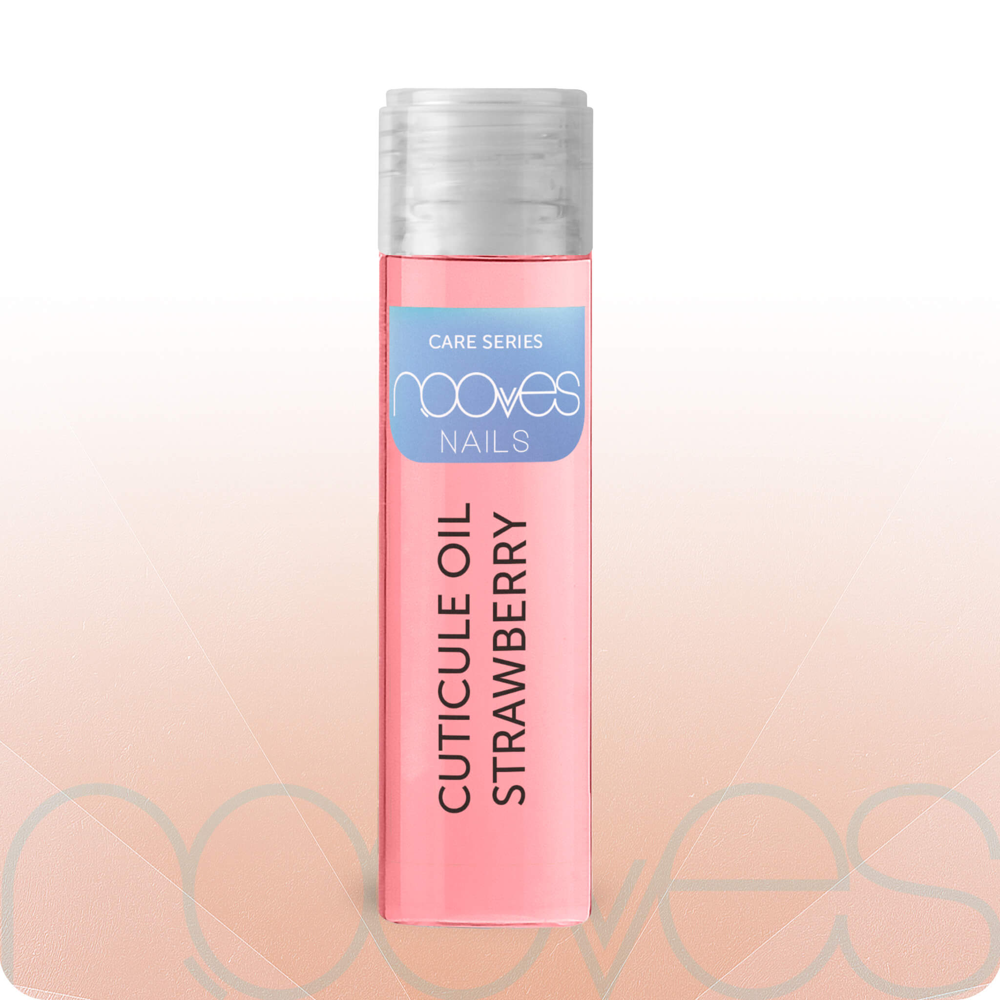 Strawberry scented roll-on cuticle oil bottle for hydrating nail care and manicures