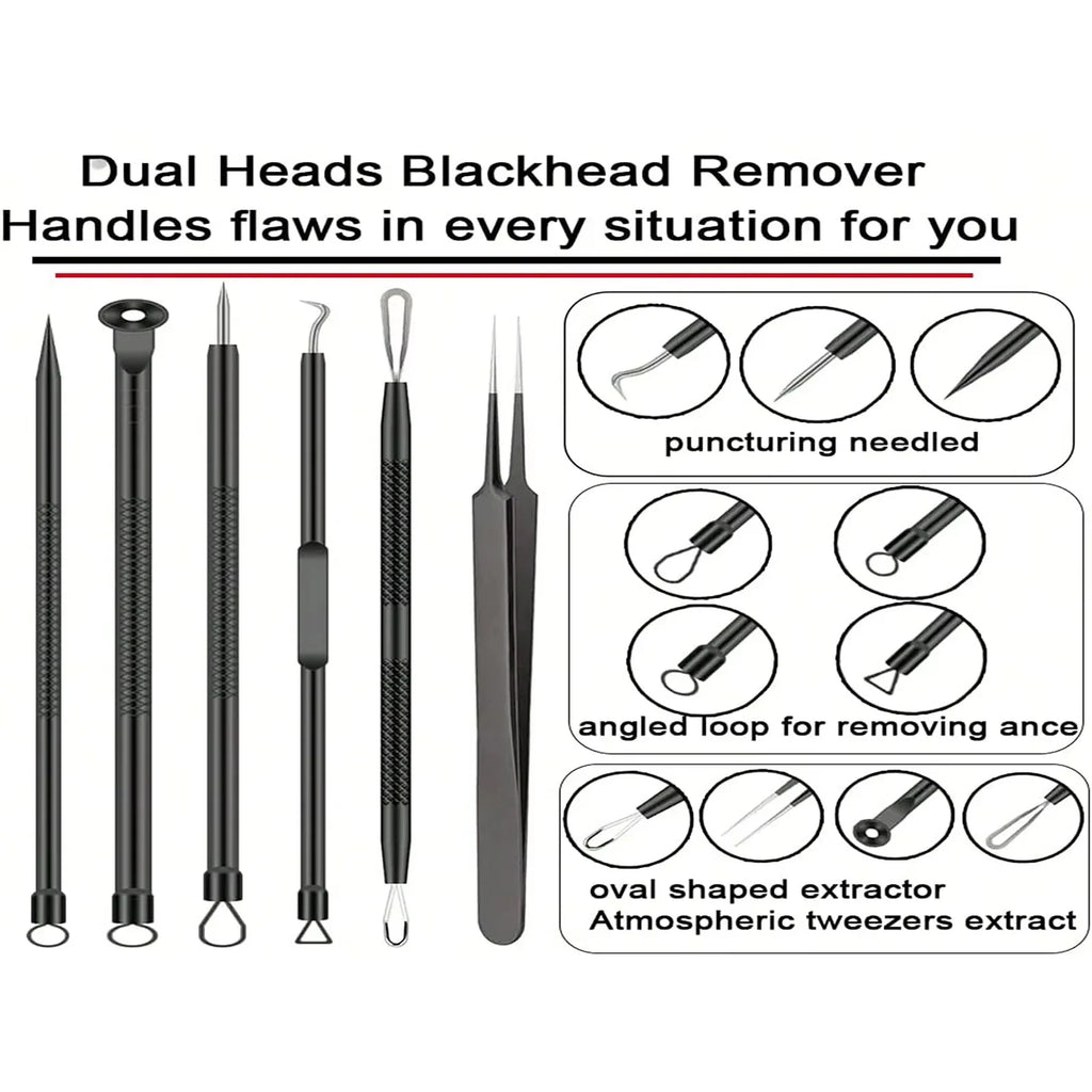 Professional stainless steel acne removal needle set with precision loops and extraction tools — view 2