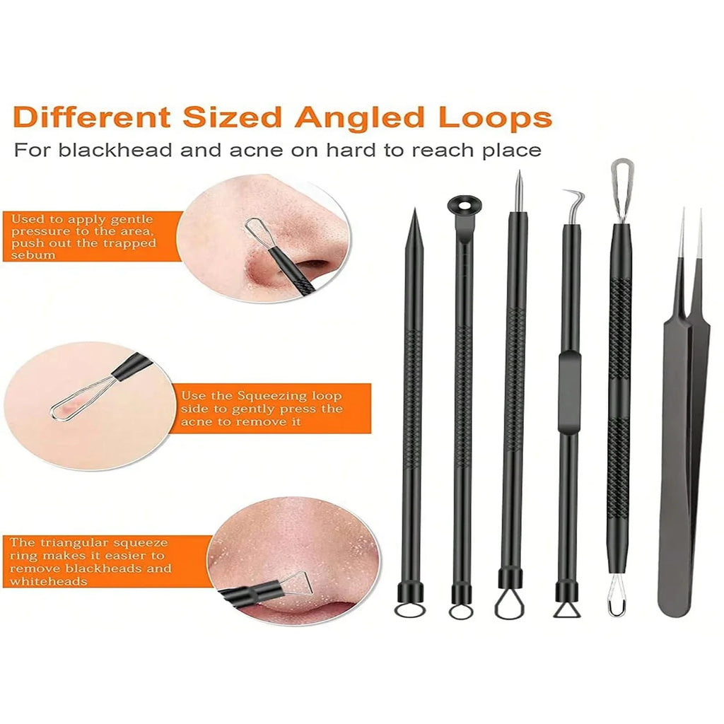 Professional stainless steel acne removal needle set with precision loops and extraction tools — view 4