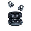 Matte black AIR Active 3.0 open ear sport wireless earbuds with protective charging case.