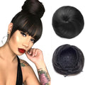 Adjustable synthetic hair scrunchie bun extension in a vibrant color for chic donut chignon updos