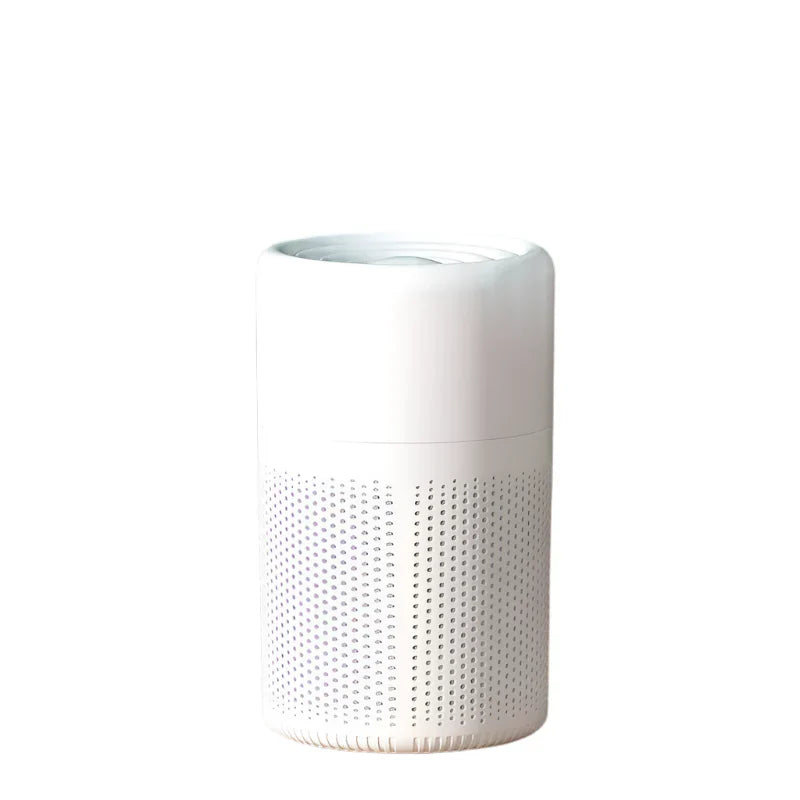 White compact H13 HEPA air purifier for home with 360 degree air inlets