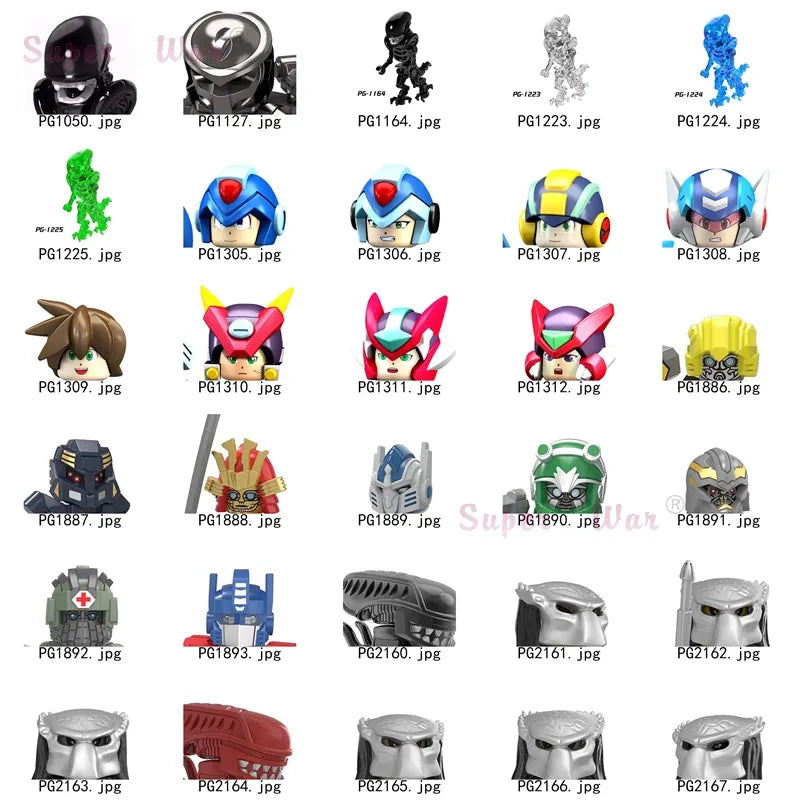 Alien vs Predator building blocks action figure set assembled mini robot models in detailed ABS plastic