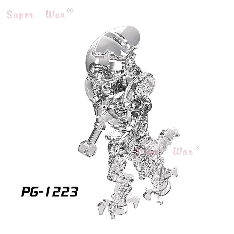 Alien vs Predator building blocks action figure set assembled mini robot models in detailed ABS plastic — view 5