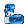 Bravose Alpha metallic blue boxing gloves with velcro strap and synthetic leather finish