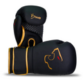 Alpha Black Edition boxing gloves in matte black PU leather with hook and loop strap