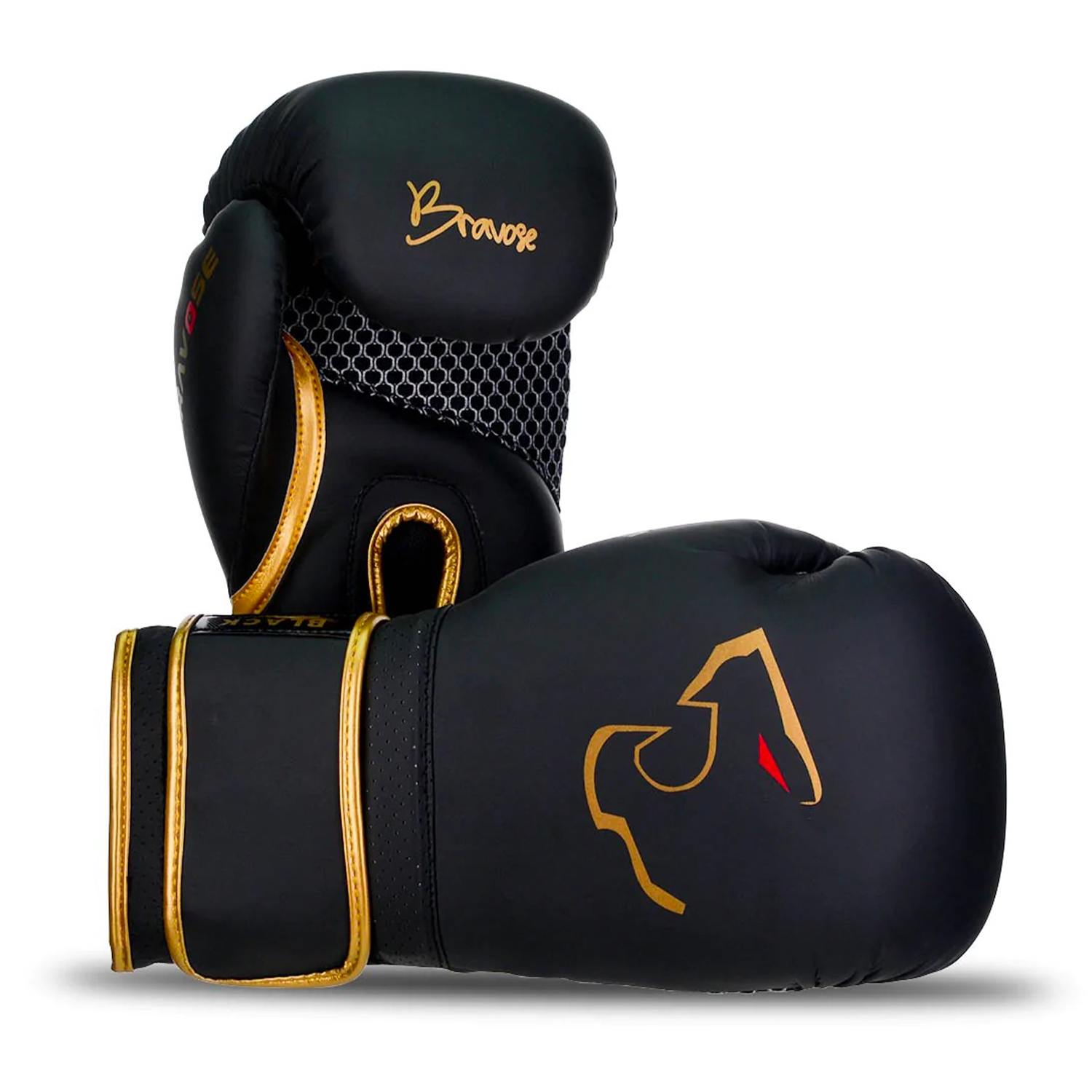 Alpha Black Edition boxing gloves in matte black PU leather with hook and loop strap