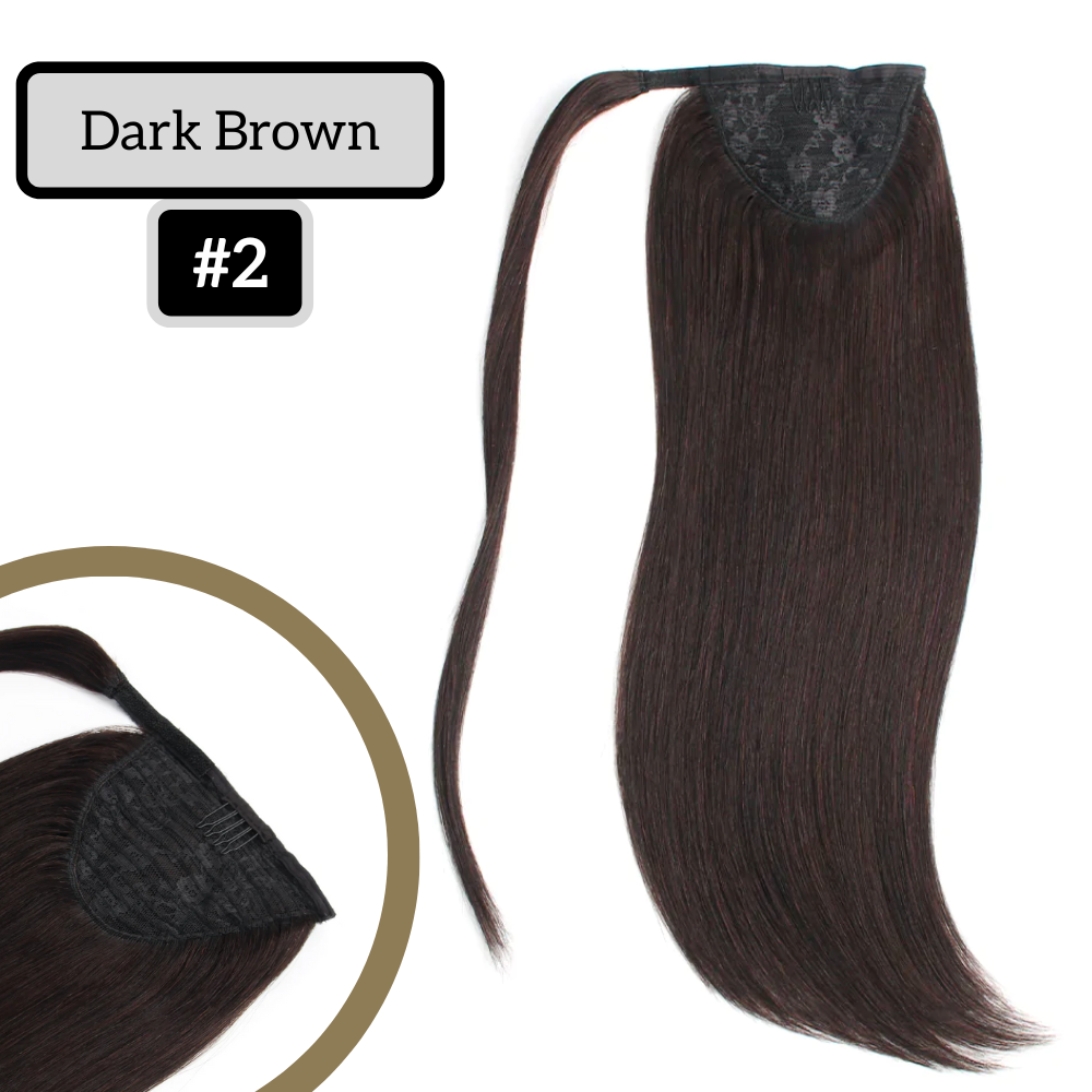 Ponytail Extension 16" Dark Brown #2-0