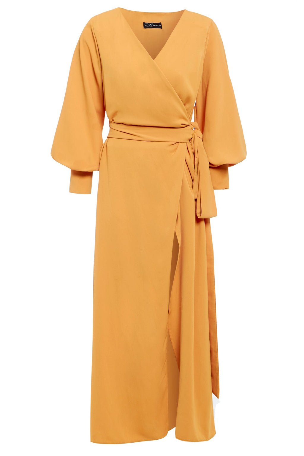 Mustard Wrap Maxi Dress-0