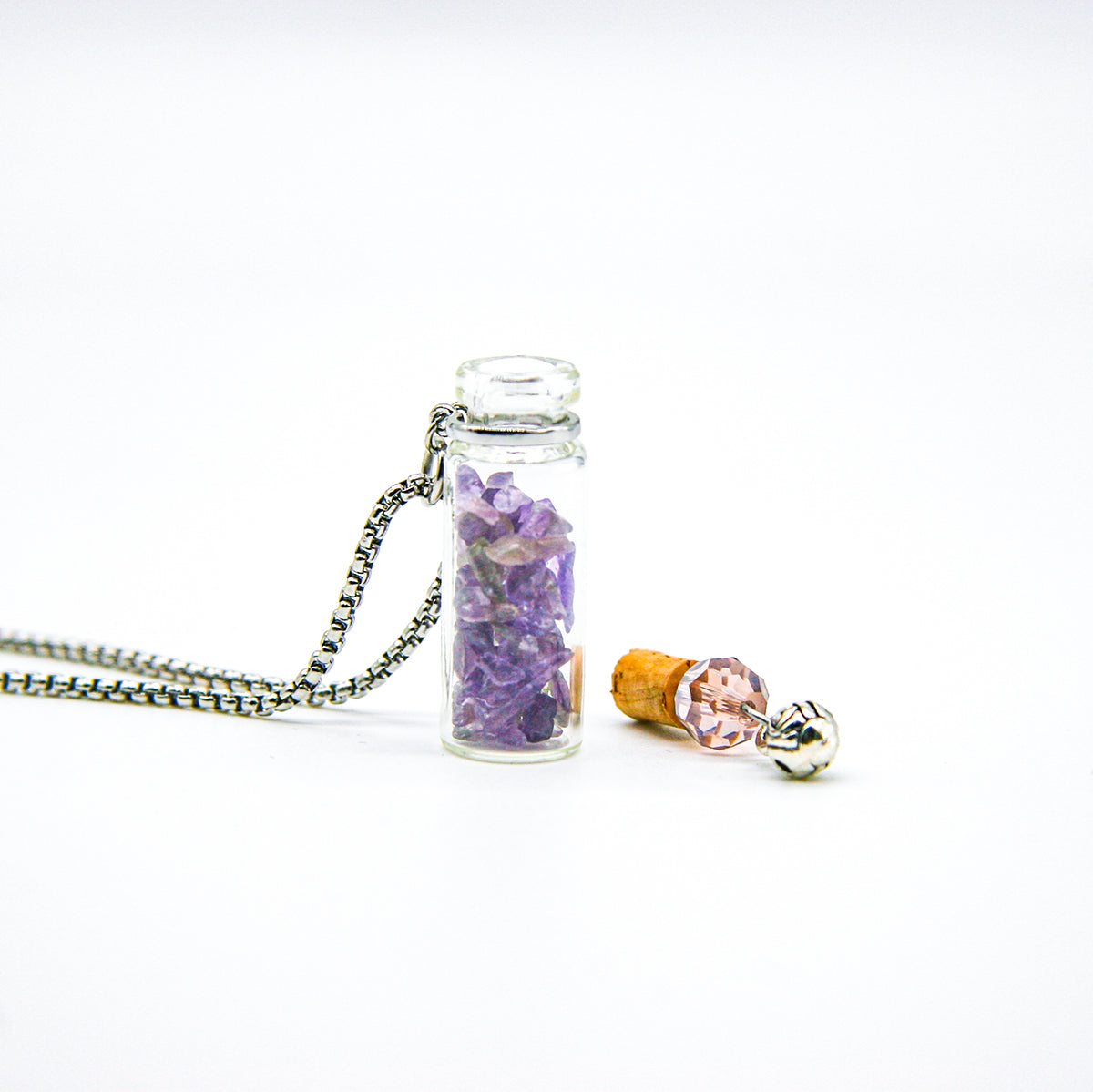 Amethyst Diffuser Necklace | Aroma Jewelry | Energy & Healing | Diffusing on the go-4