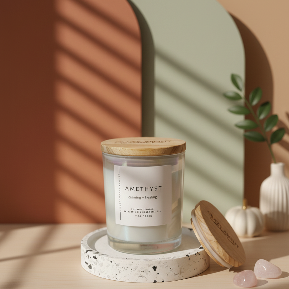 Energy Crystal Soy Candle | Choose Your Stone & Scent
