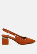 Ameya Stud Emebllished Microfiber Sandals-0