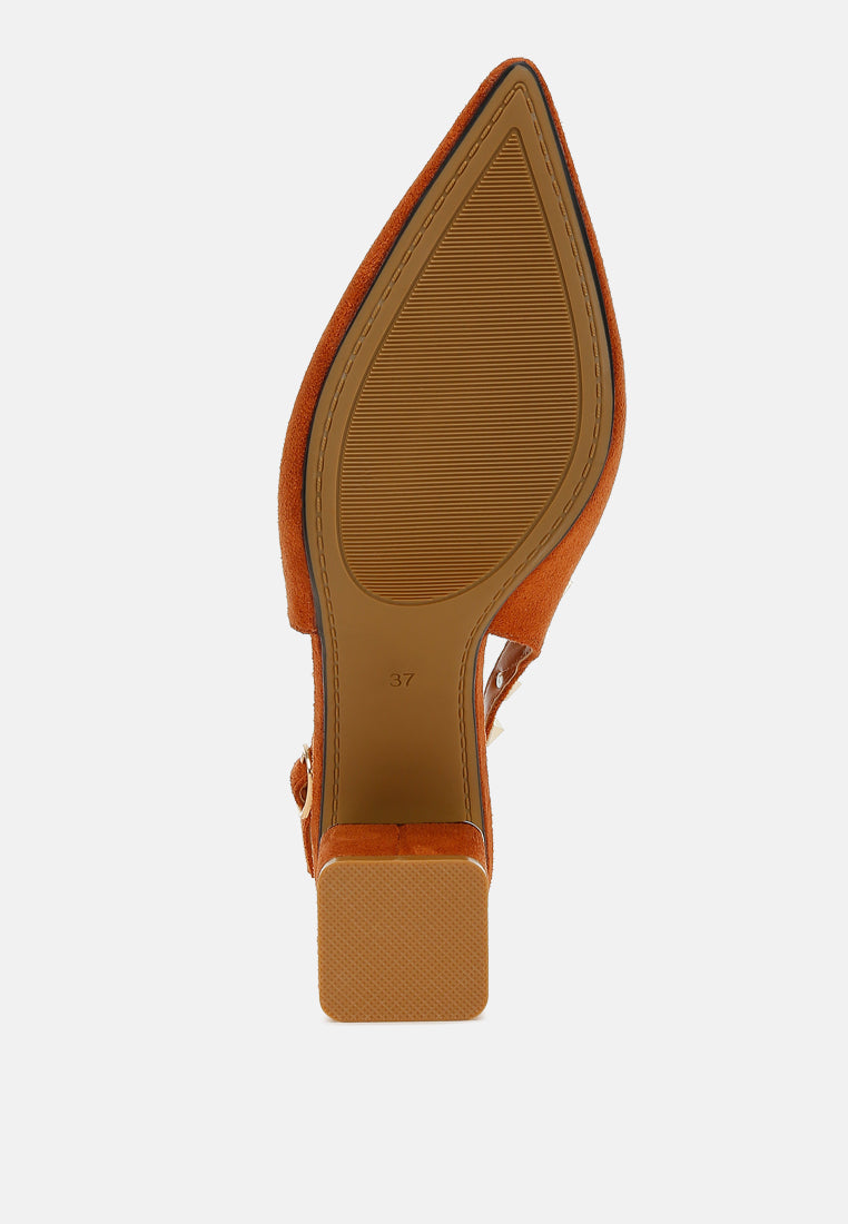 Ameya Stud Emebllished Microfiber Sandals-4