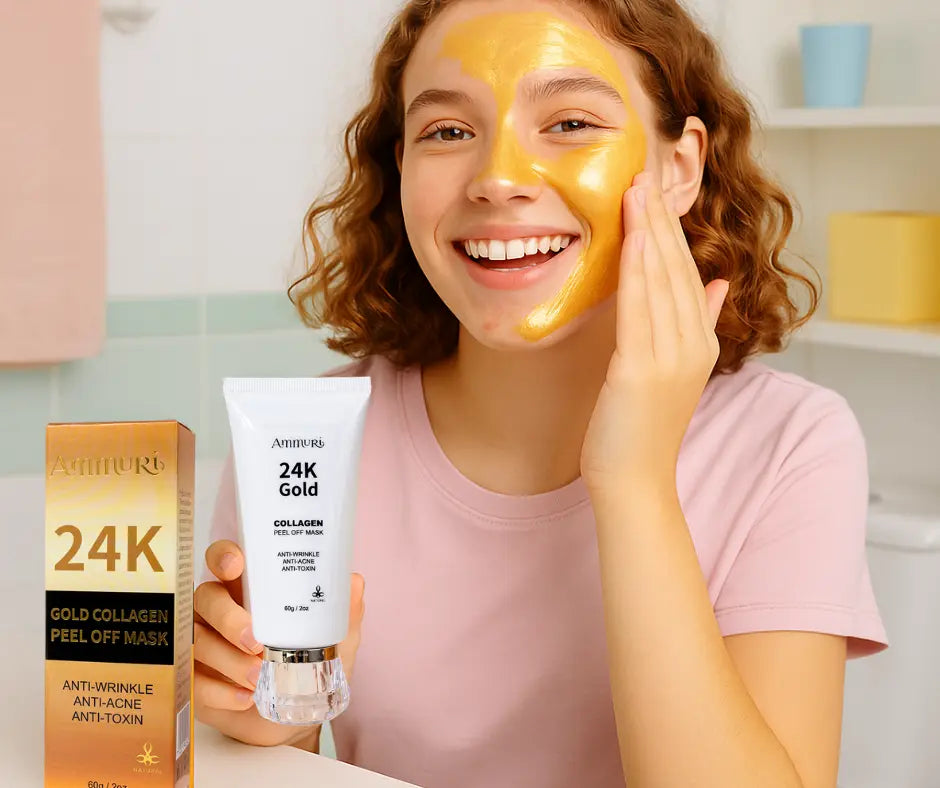 24K Gold Peel-Off Face Mask in 60ml bottle for deep cleansing and pore minimizing