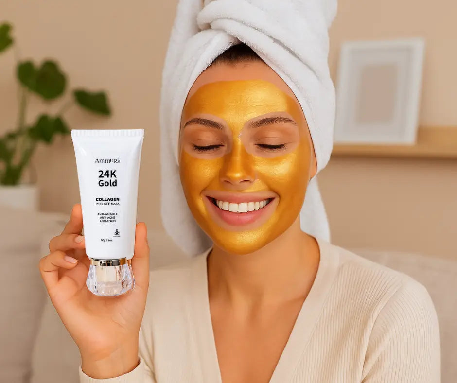 24K Gold Peel-Off Face Mask in 60ml bottle for deep cleansing and pore minimizing — view 3