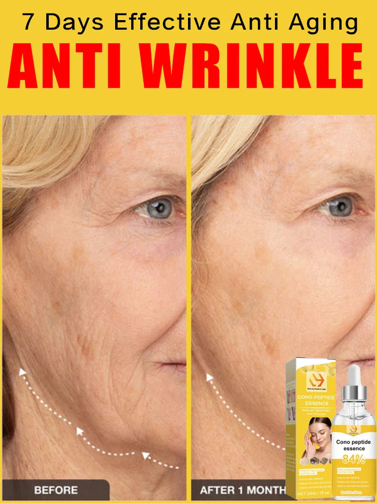 Anti-aging face serum set in glass dropper bottle, clear firming liquid for wrinkle removal. — view 3