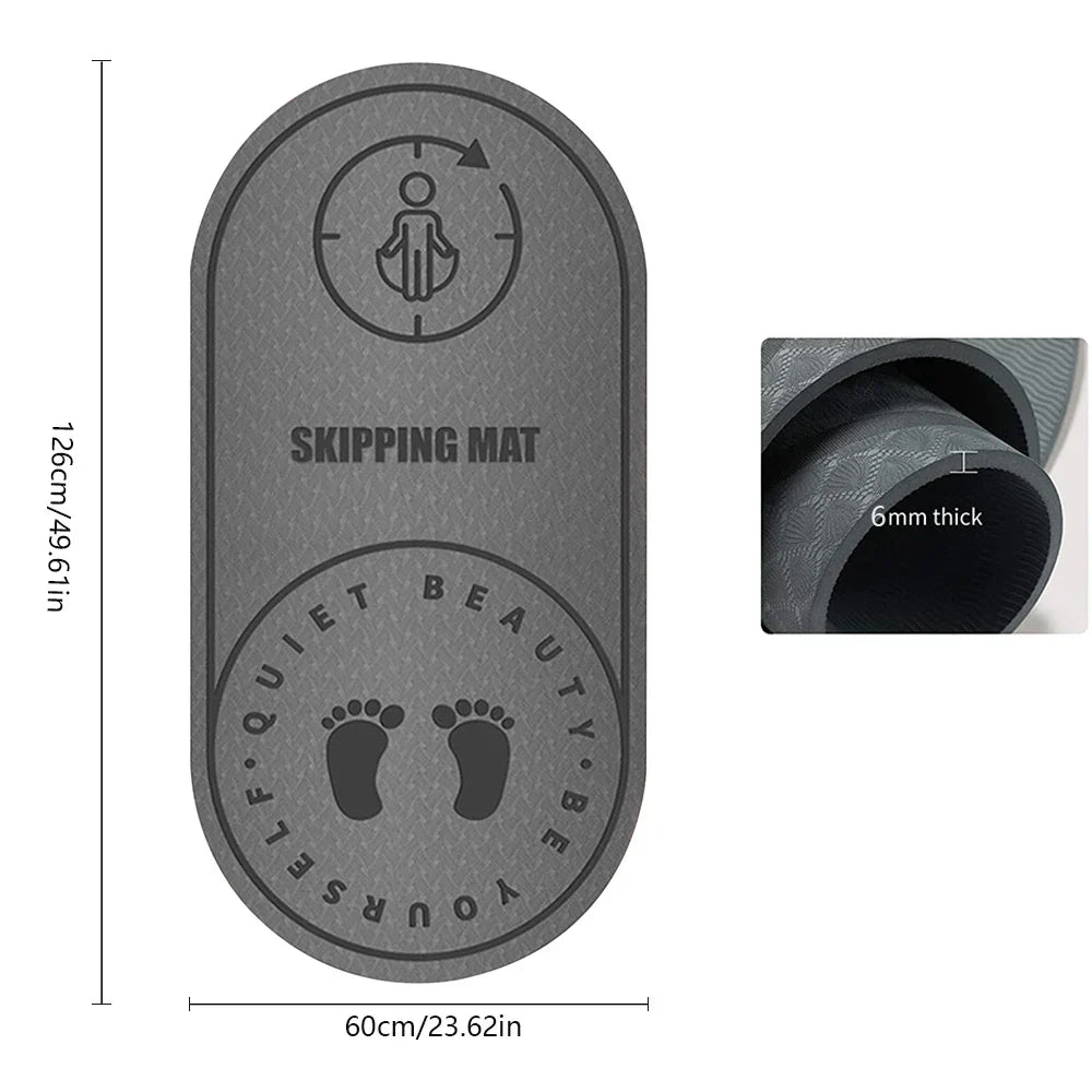 Grey high density anti noise jump rope mat made of TPE with non slip texture — view 4
