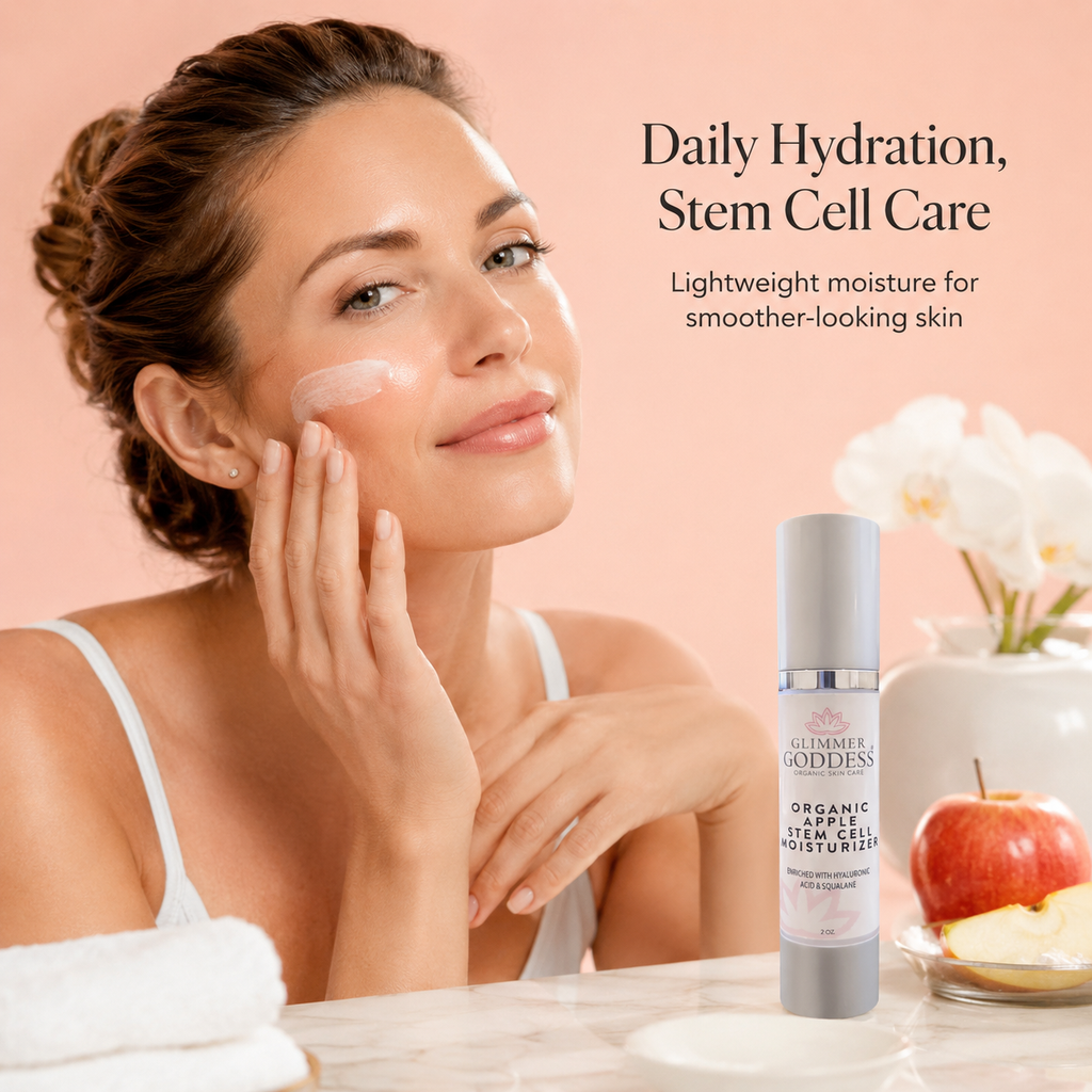 Organic apple stem cell moisturizer jar, luxurious anti-aging cream for youthful hydration and smooth skin — view 2