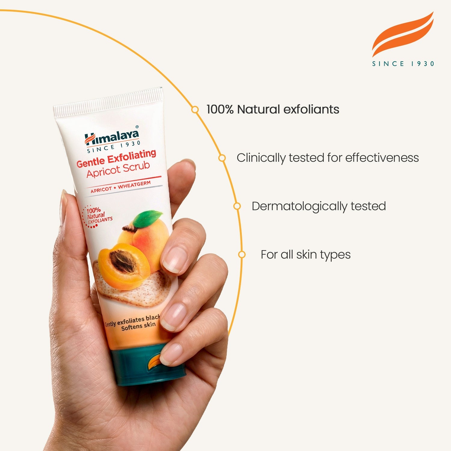 Himalaya gentle exfoliating apricot face scrub tube for deep cleansing and blackhead removal 75ml — view 4