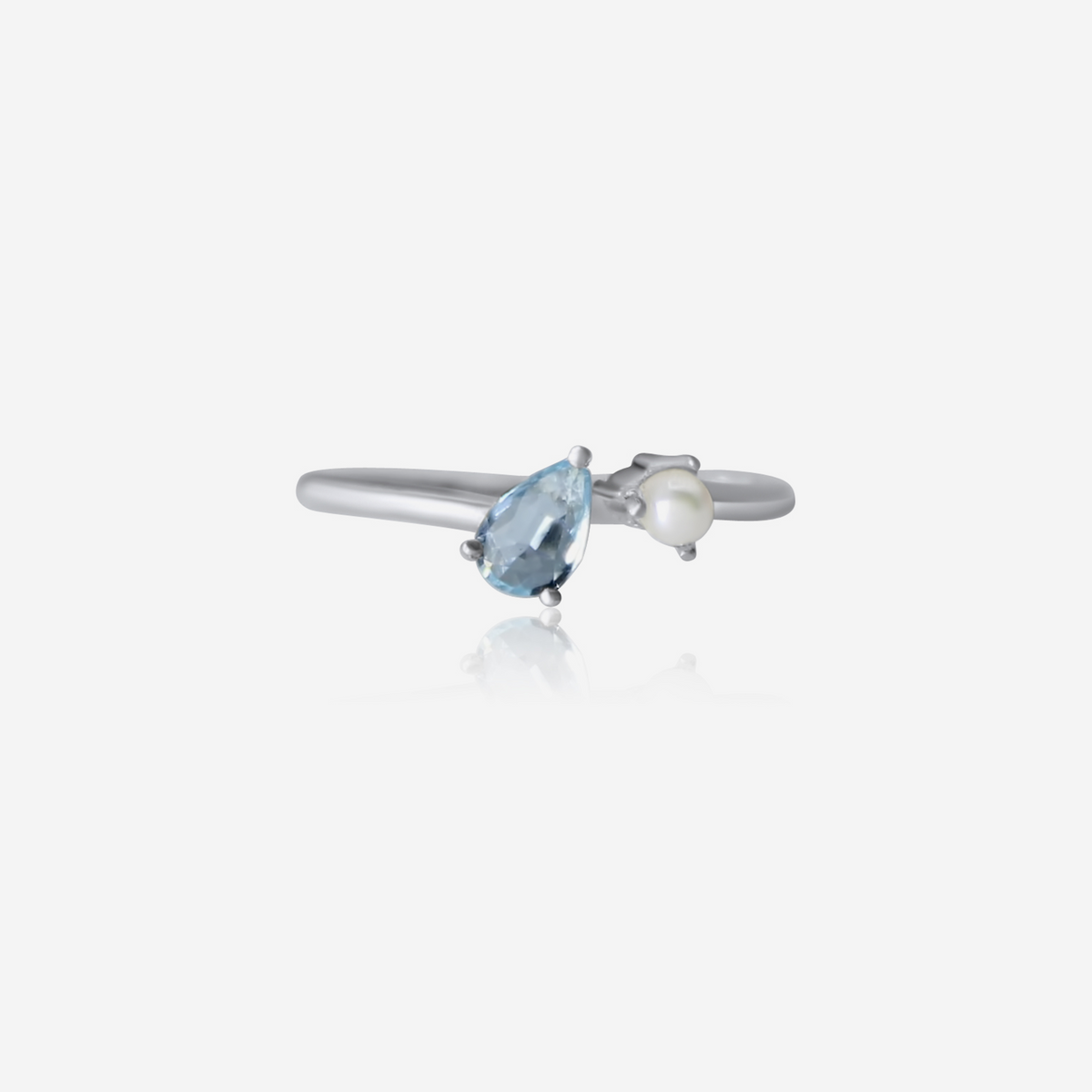 Aquamarine & Akoya Pearl Ring | 14K Gold-2