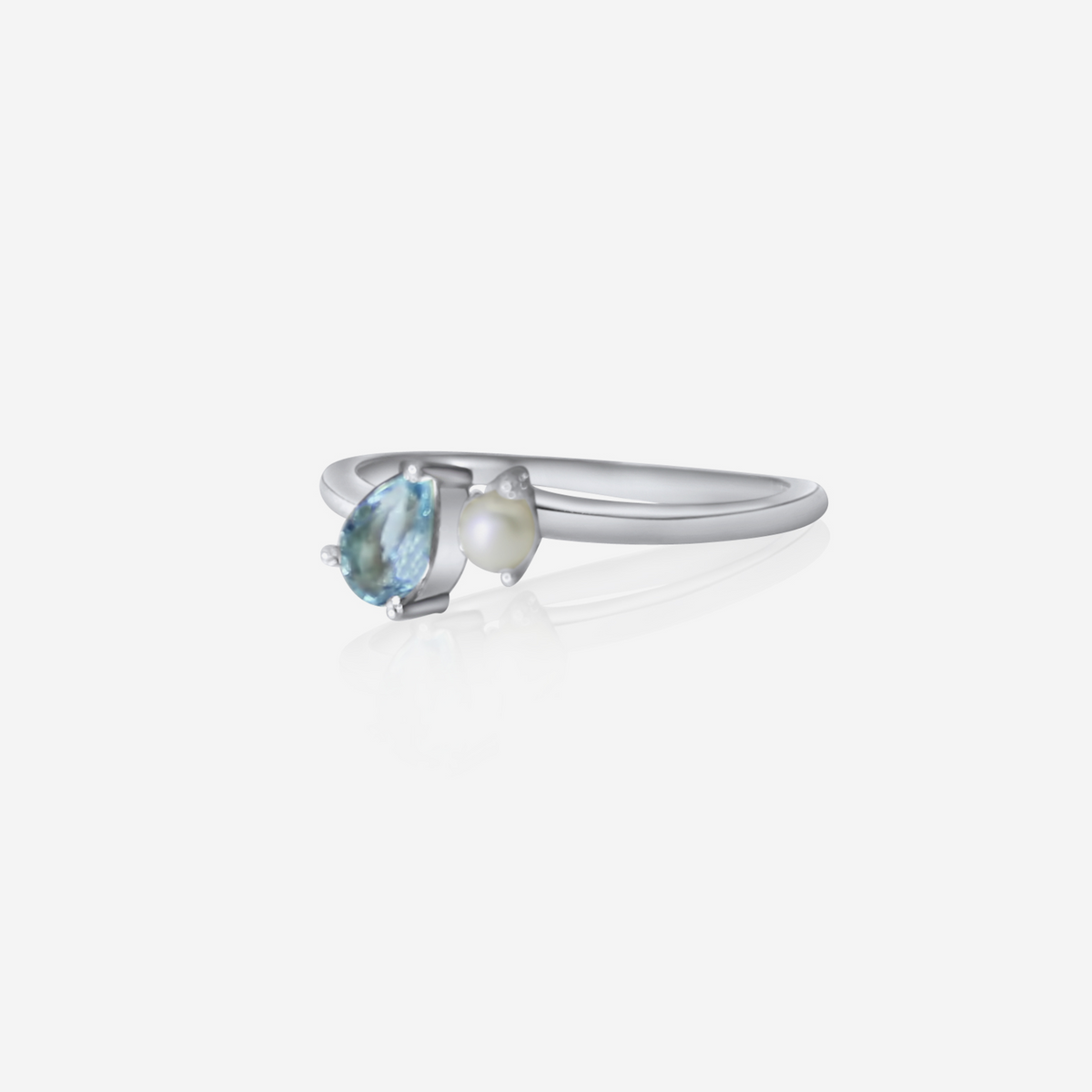 Aquamarine & Akoya Pearl Ring | 14K Gold-3