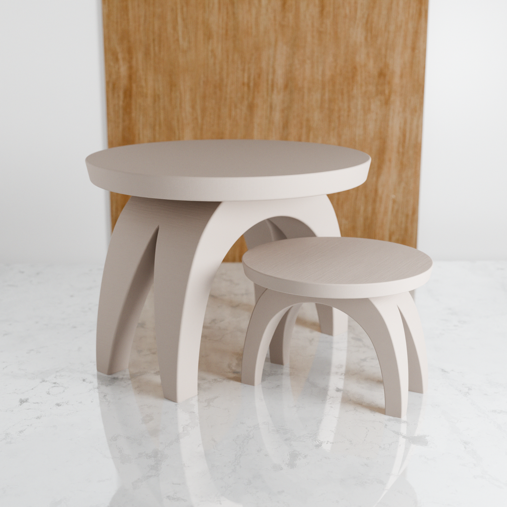 Modern ARC plant stand featuring a sleek curved design supporting an indoor potted houseplant