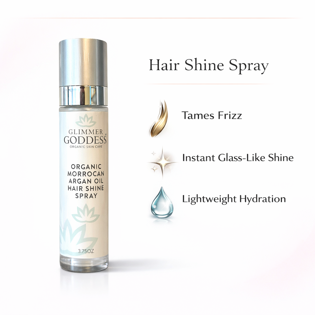 Organic hair shine spray bottle with Moroccan argan oil for frizz control and hydration — view 2