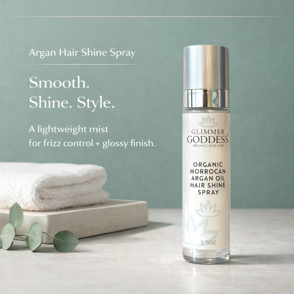 Organic hair shine spray bottle with Moroccan argan oil for frizz control and hydration — view 3