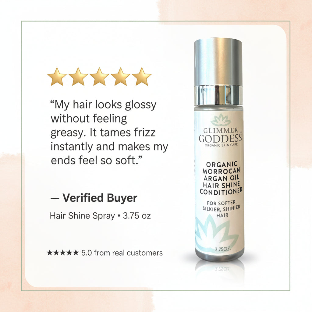 Organic hair shine spray bottle with Moroccan argan oil for frizz control and hydration — view 4