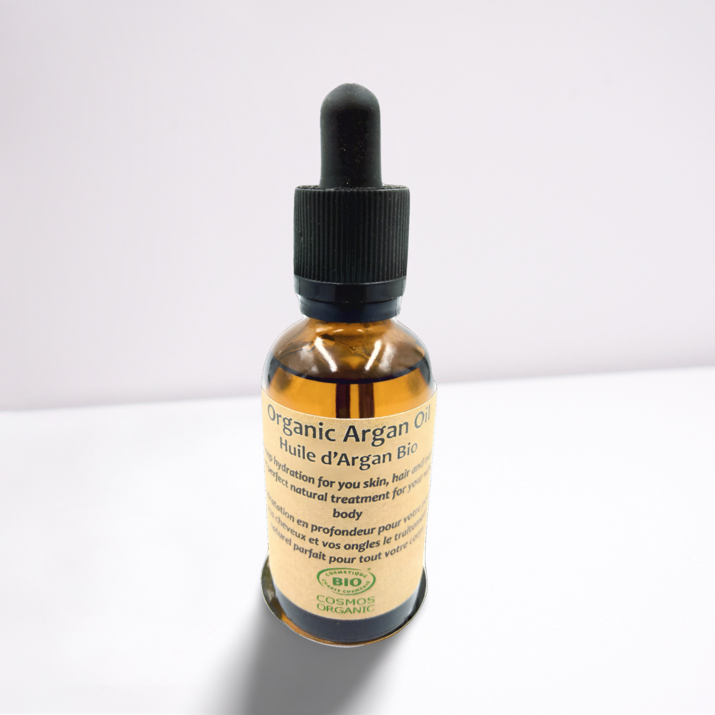 50ml bottle of pure organic Moroccan argan oil for skin and hair nourishment
