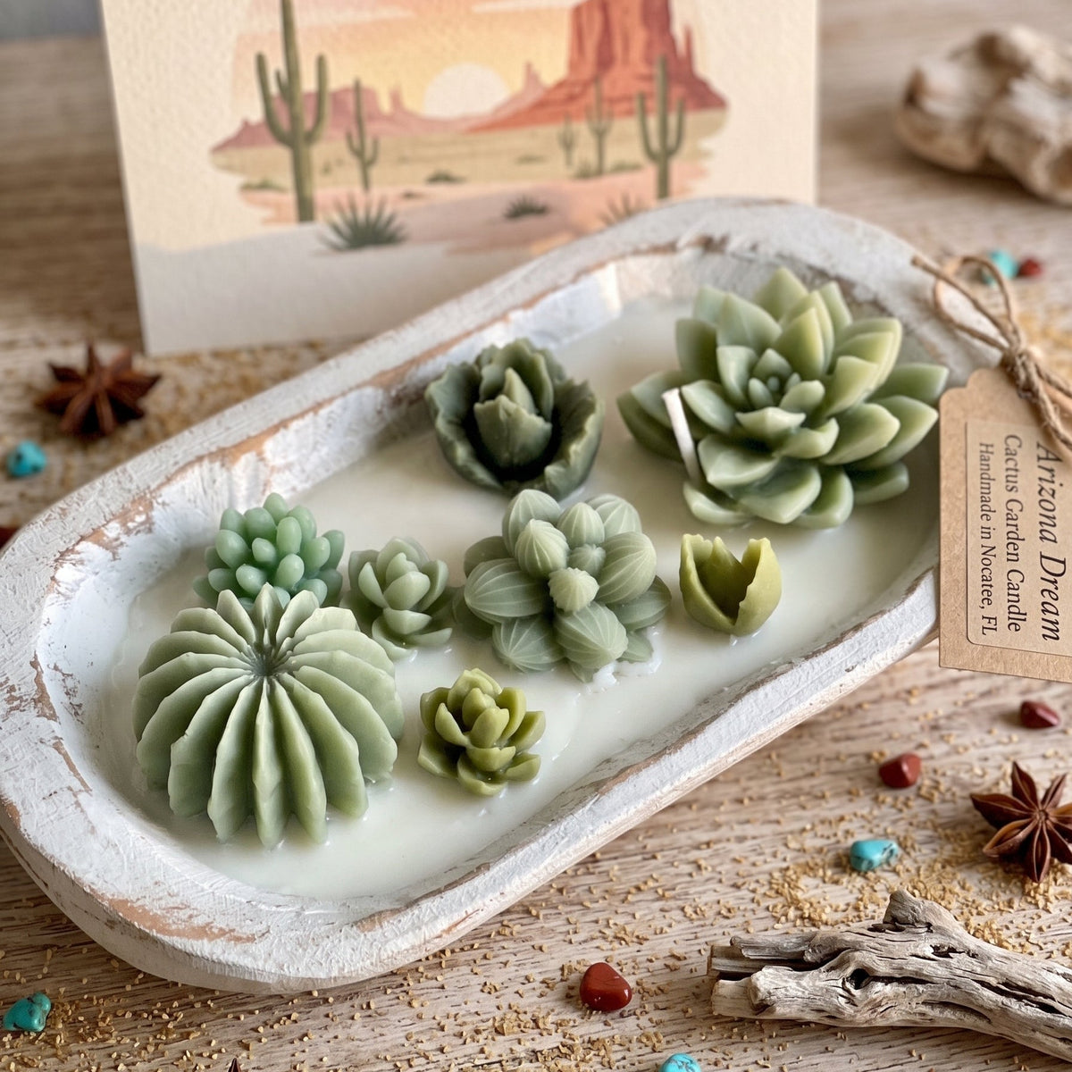 Dough Bowl Candle | Soy Wax Bowl Candle | Cactus Candle-0