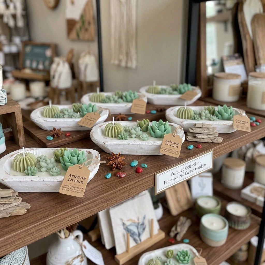 Dough Bowl Candle | Soy Wax Bowl Candle | Cactus Candle-4