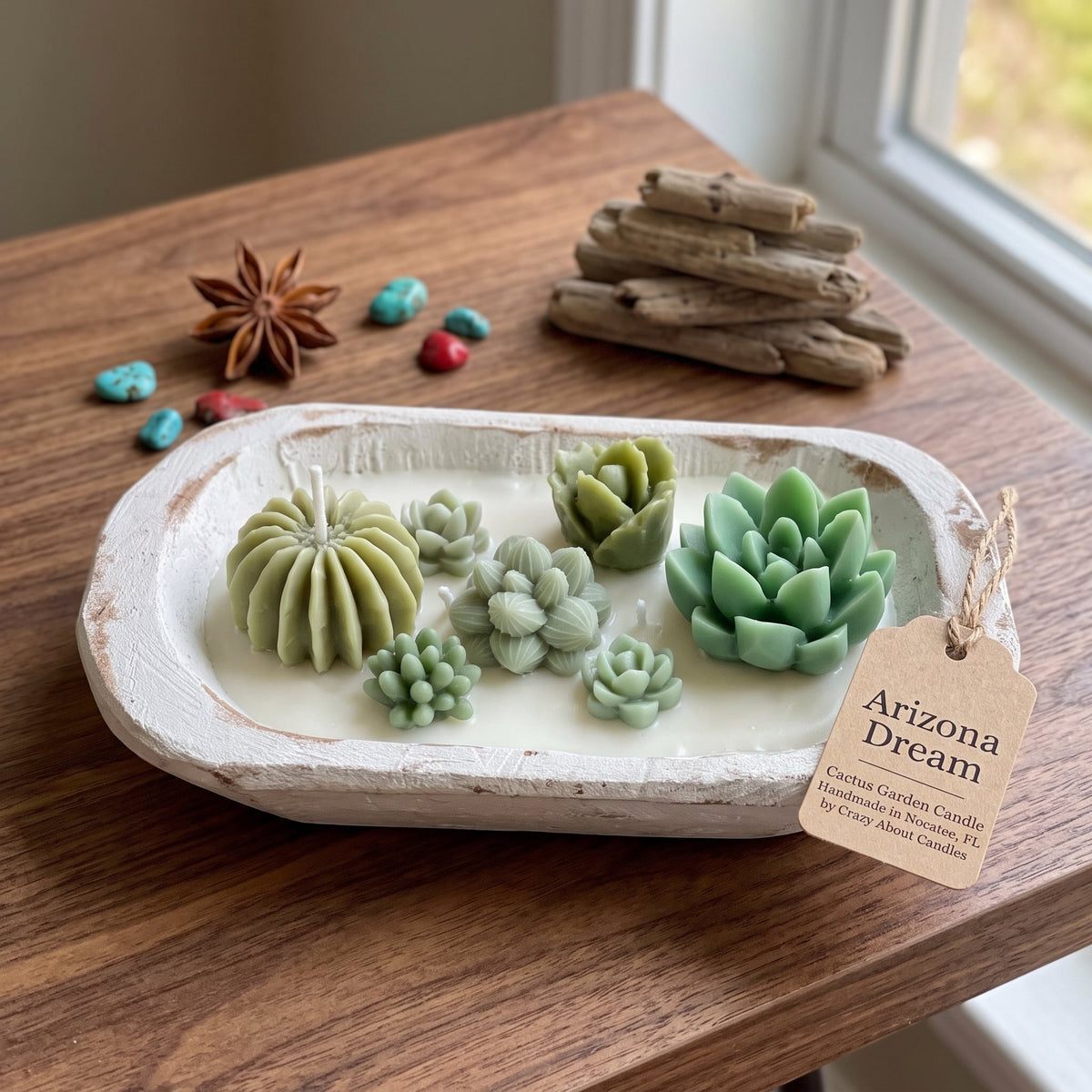 Dough Bowl Candle | Soy Wax Bowl Candle | Cactus Candle-2