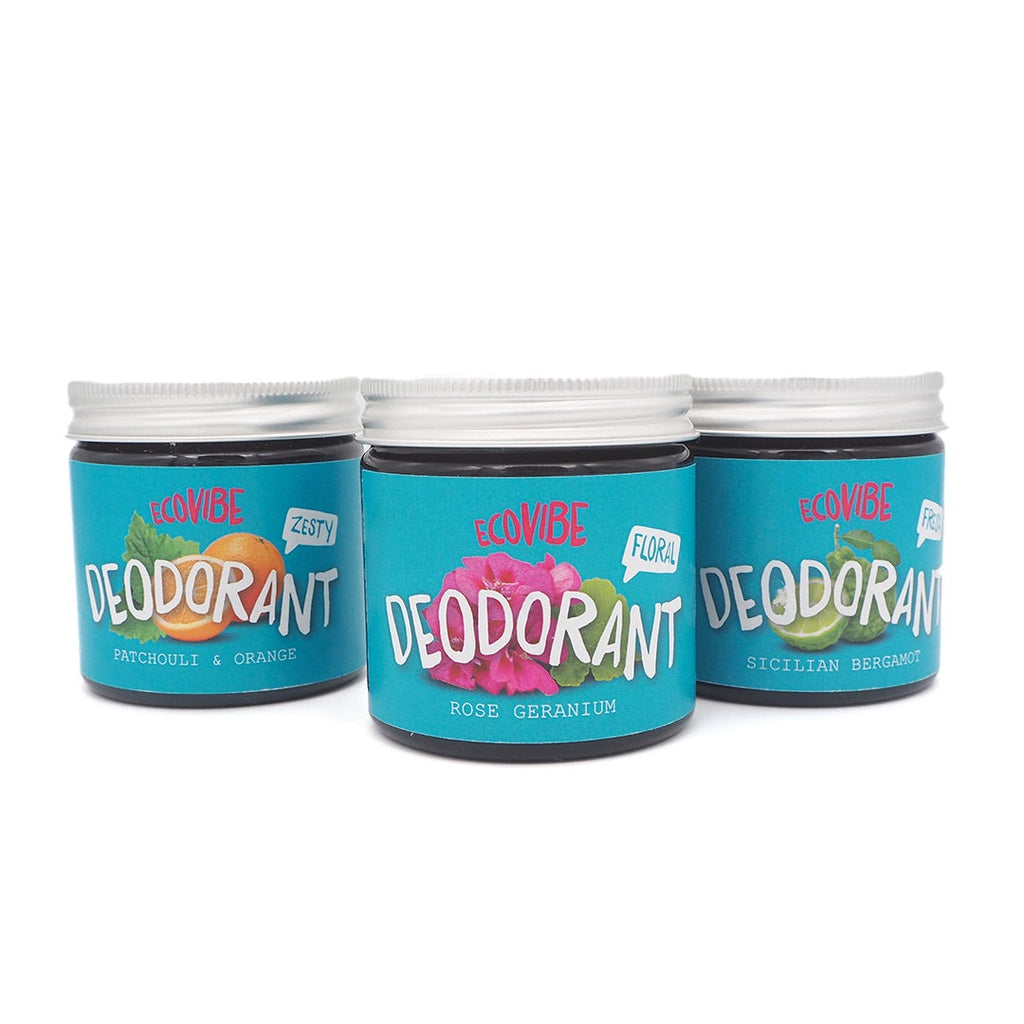 Natural vegan deodorant balm in a small reusable glass jar infused with pure essential oils — view 3