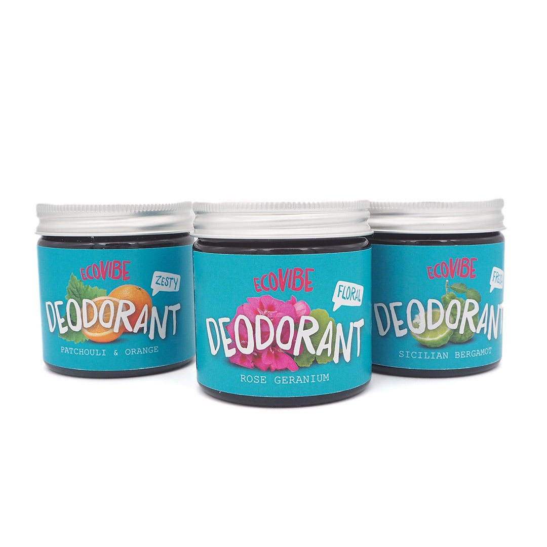 Natural vegan deodorant balm in a small reusable glass jar infused with pure essential oils — view 3