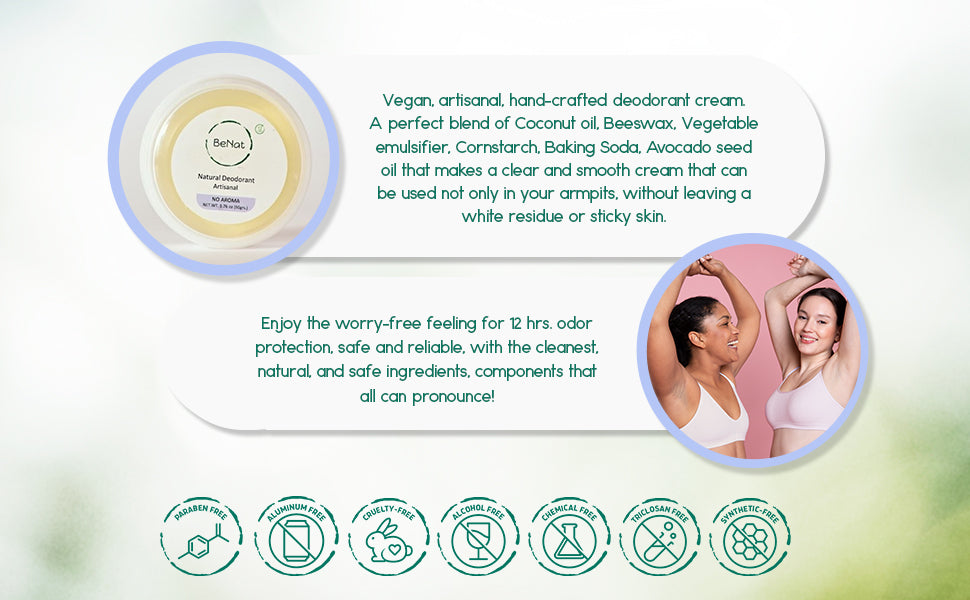 Vegan deodorant cream jar made with natural ingredients like coconut oil and beeswax — view 4