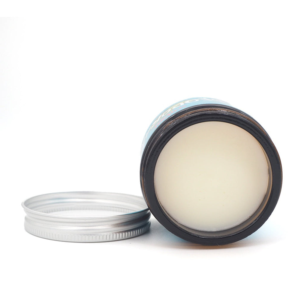 Natural vegan deodorant balm in a small reusable glass jar infused with pure essential oils — view 2