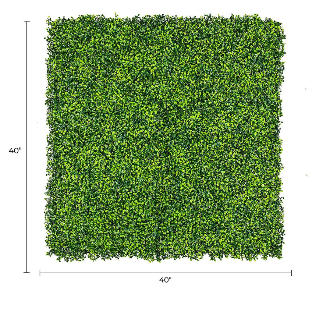 Mixed Boxwood Artificial Vertical Garden Green Wall Panel 40×40in 11 SQ FT – UV Resistant – Commercial Grade-1