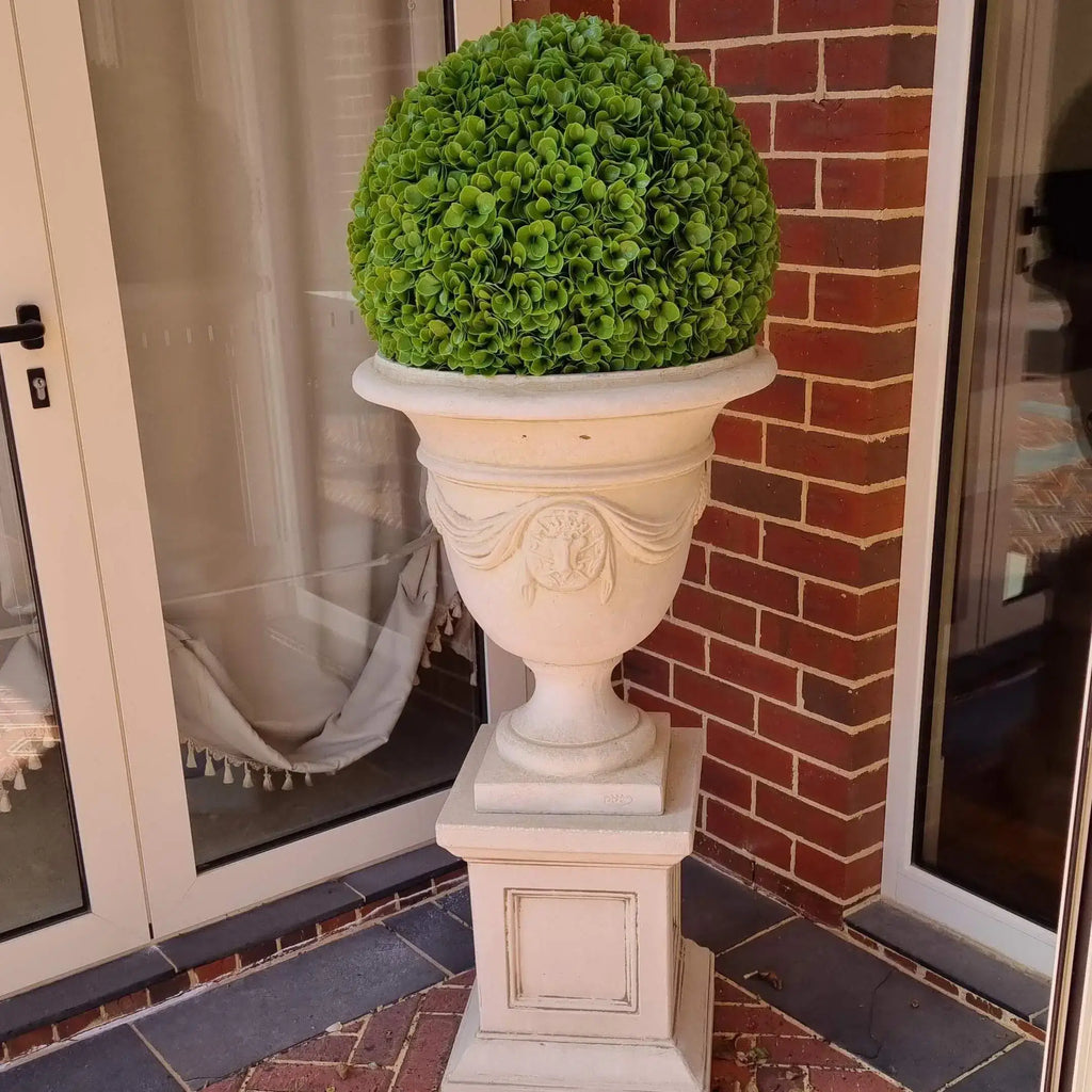 Rose Clover Artificial Topiary Ball Set of 2 17in – UV Resistant-3