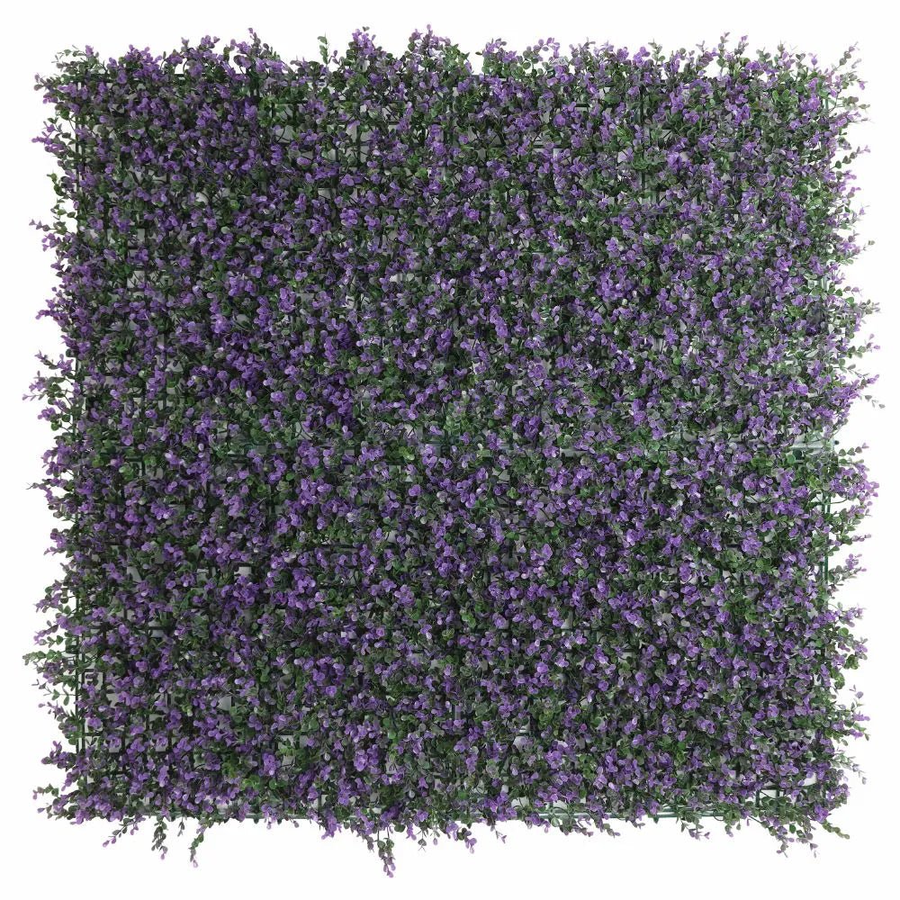 Purple Lavender Boxwood Artificial Vertical Garden Green Wall Panel 40×40in 11 SQ FT – UV Resistant – Commercial Grade-0