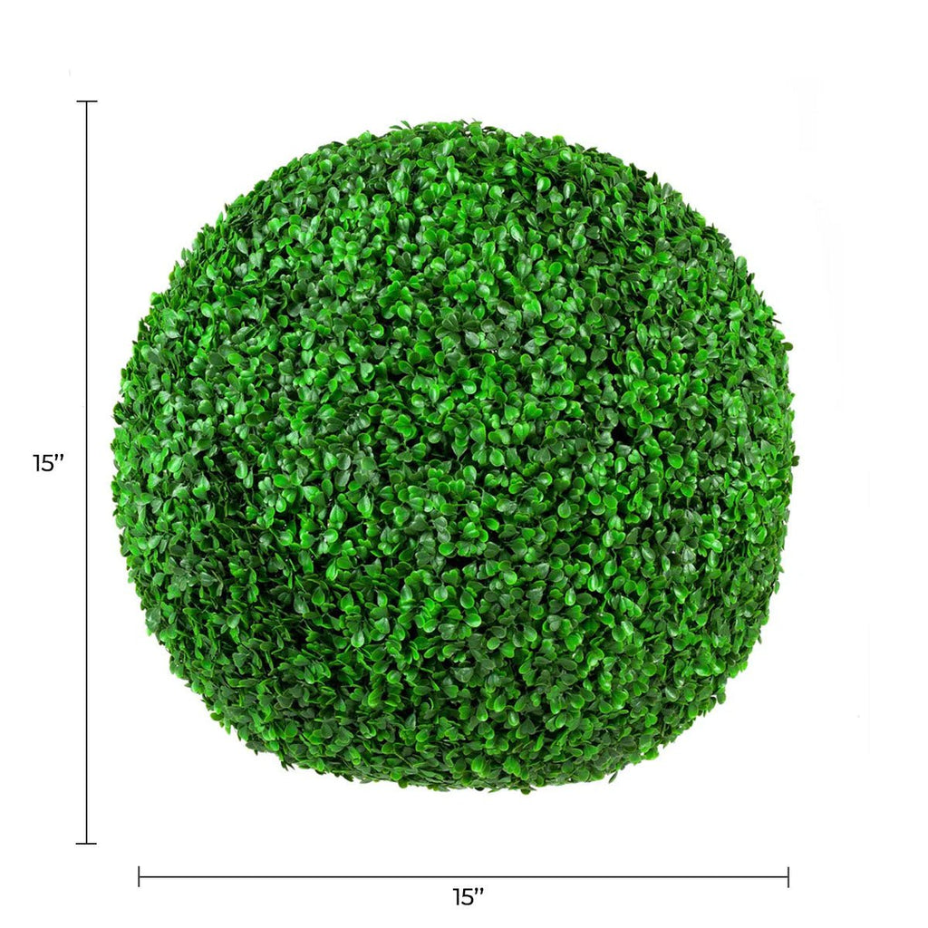 Boxwood Artificial Topiary Ball Set of 2 15in – UV Resistant-1