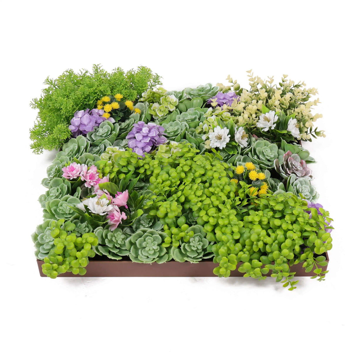 Artificial Moss and Succulent Hanging Wall Art Frame(Wall Art) 20in – UV Resistant-4