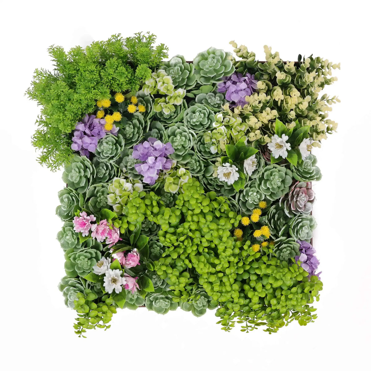 Artificial Moss and Succulent Hanging Wall Art Frame(Wall Art) 20in – UV Resistant-0