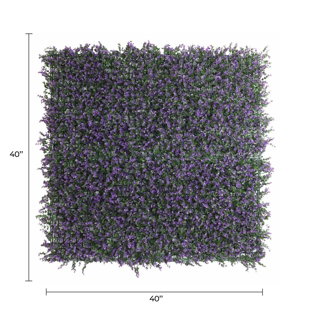 Purple Lavender Boxwood Artificial Vertical Garden Green Wall Panel 40×40in 11 SQ FT – UV Resistant – Commercial Grade-1