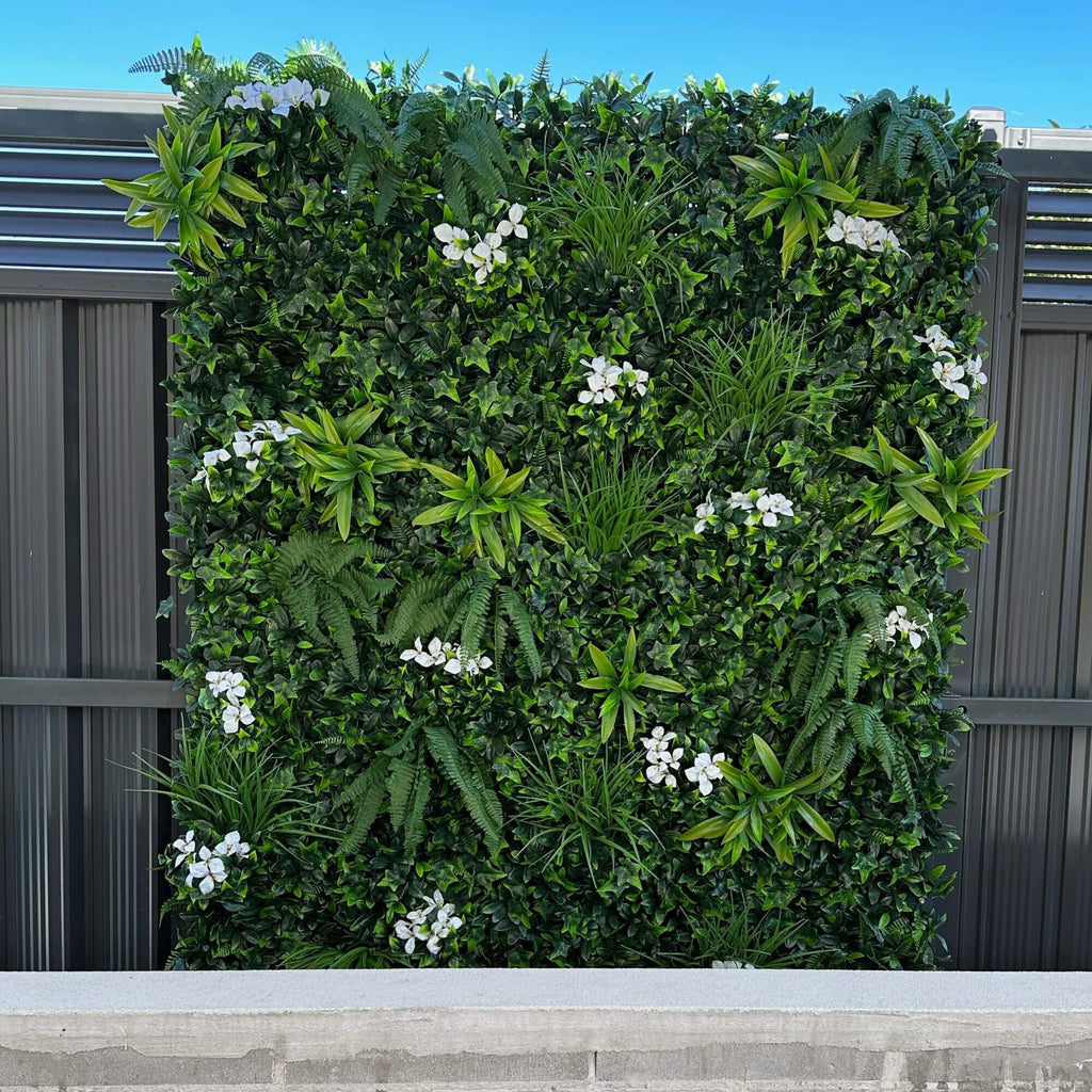 Snowy White Artificial Vertical Garden Green Wall Panel 40×40in 11 SQ FT – UV Resistant – Commercial Grade-2