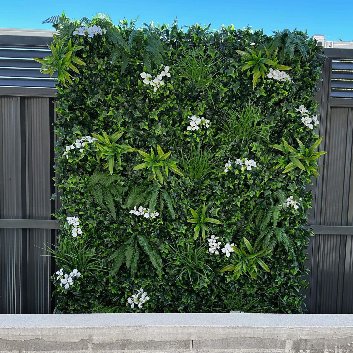 Snowy White Artificial Vertical Garden Green Wall Panel 40×40in 11 SQ FT – UV Resistant – Commercial Grade-2