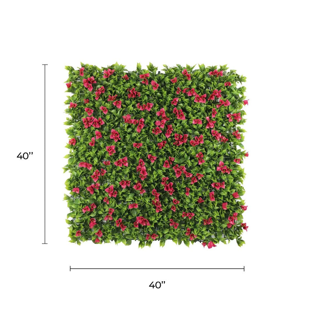 Flowering Pink Artificial Vertical Garden Green Wall Panel 40×40in 11 SQ FT – UV Resistant – Commercial Grade-1