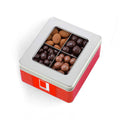 Luxury assorted chocolate-coated fruits and nuts presented in an elegant, reusable 850g gift tin